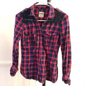 Garage M Plaid Snap Button Shirt